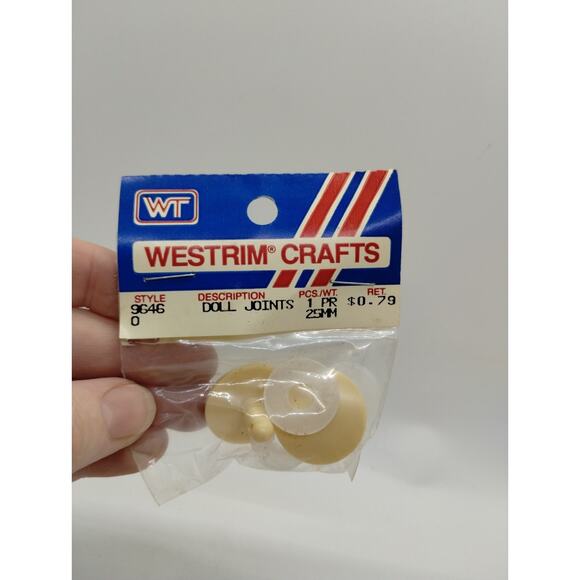 Fibre Craft Other - Westrim Crafts Doll Part Joints 25mm 2 Pc Solid Plastic Vintage